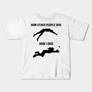 FUNNY SOFTBALL BASEBALL HOW I DIVE Kids T-Shirt